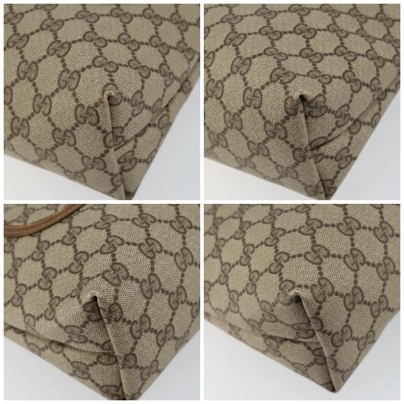 GUCCI GG Supreme Web Sherry Line Tote Bag PVC Beige 56 02 003 Auth ep11398 - Picture 14 of 16